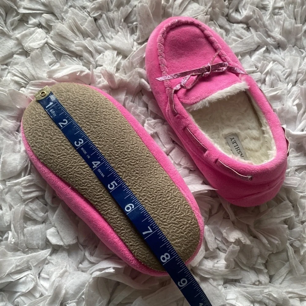 Laura Ashley Girls Soft Moccasin with Faux Fur Lining